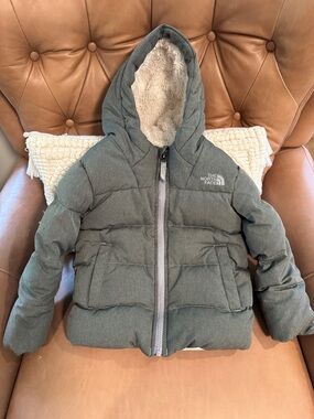 The North Face Kids Hooded Puffer Jacket - Heather Green